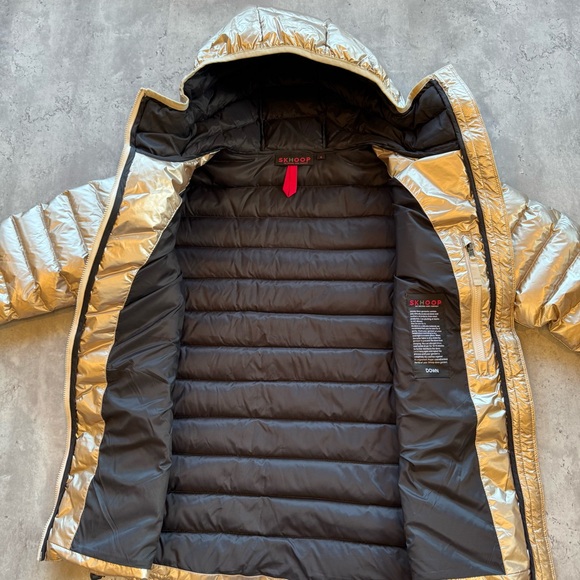 Skhoop Women’s Metallic Down Jacket With Hood Size Small - Picture 5 of 13